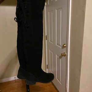 black knee high boots
